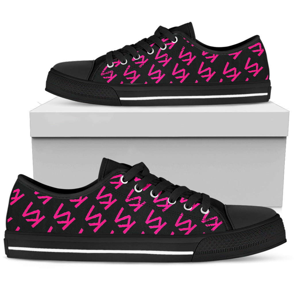 VK Pink Logo - Women's Low Top Canvas, Sneaker, Vagabond Klothing Ko.- Vagabond Klothing Ko.