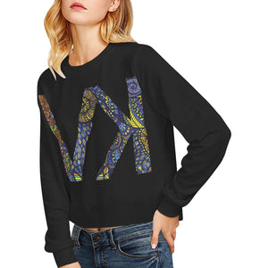 Starry Night Women's Cropped Pullover Sweatshirts (Model H20)