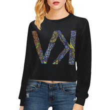 Starry Night Women's Cropped Pullover Sweatshirts (Model H20)