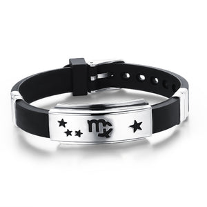 Lovers Stainless Steel Silicone Bracelets Twelve Constellations