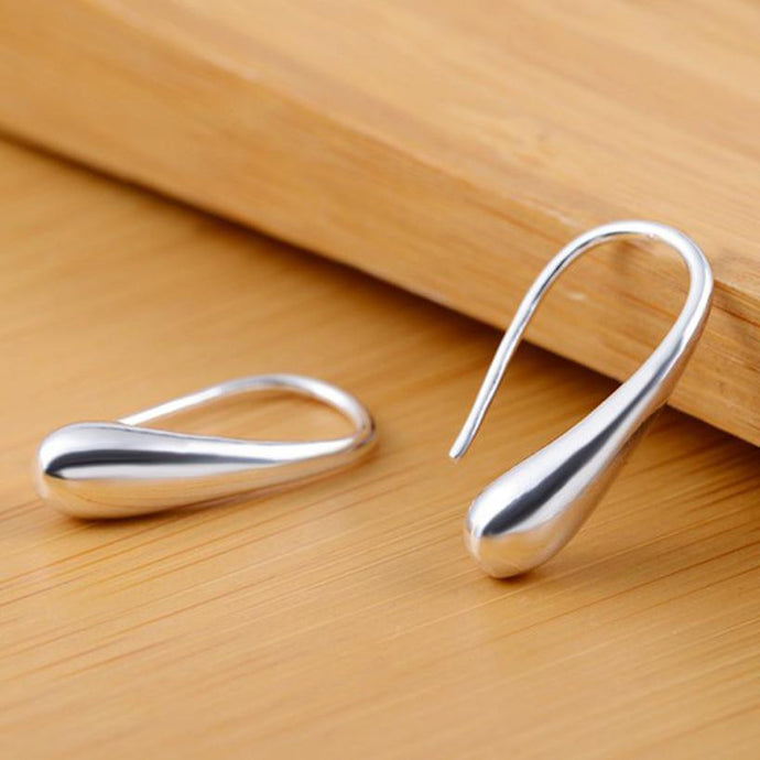 Women's Teardrop Hook Stainless Steel Hoop Earrings